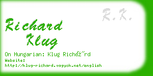 richard klug business card